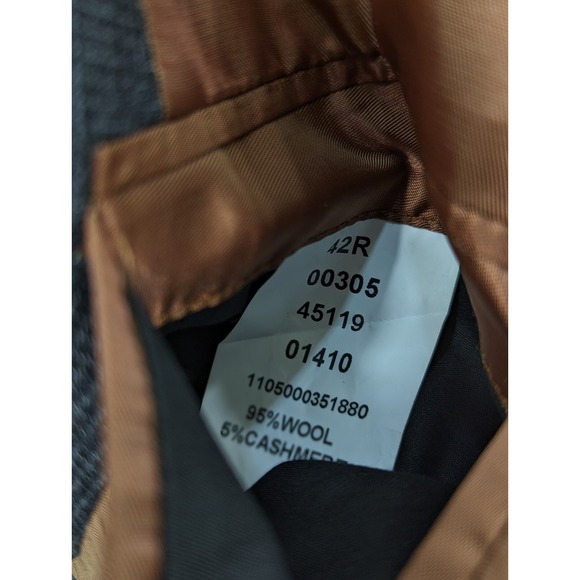 Jos. A. Bank Blazer Sport Suit Jacket Wool Cashmere 42R SLIM Gray Micro Check - Picture 9 of 14